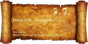 Henrich Tivadar névjegykártya